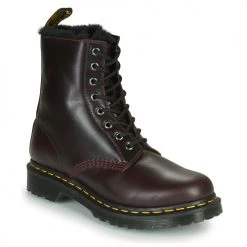 Grosses soldes ✔️ Chaussures Femme ✔️ Boots Dr. Martens 1460 SERENA Bordeaux 😀