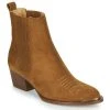 Meilleur prix ⌛ Chaussures Femme Bottines Ikks TIAG SUEDE Camel 💯 -Bottines Boutique 17693814 500 A