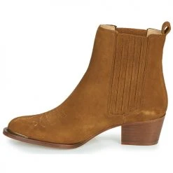 Meilleur prix ⌛ Chaussures Femme Bottines Ikks TIAG SUEDE Camel 💯 -Bottines Boutique 17693814 500 D