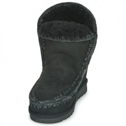 Tout neuf 😀 Chaussures Femme Boots Mou ESKIMO INNER WEDGE SHORT Noir 🔥 -Bottines Boutique 17916192 500 C