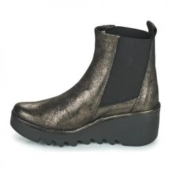 Promo ❤️ Chaussures Femme Bottines Fly London BAGU Gris / Doré 🌟 -Bottines Boutique 19942389 500 D