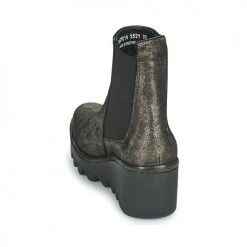 Promo ❤️ Chaussures Femme Bottines Fly London BAGU Gris / Doré 🌟 -Bottines Boutique 19942389 500 E