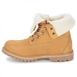 Promo ⭐ Chaussures Femme 💯 Boots Timberland AUTHENTICS TEDDY FLEECE WP FOLD DOWN Cognac clair 😀 -Bottines Boutique 209053 500 D