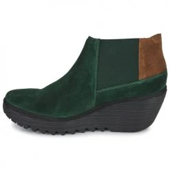 Coupon ✔️ Chaussures Femme Bottines Fly London YEGO Vert ✨ -Bottines Boutique 22420181 500 D