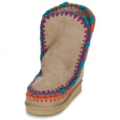 Bon marché ⌛ Chaussures Femme 👍 Boots Mou ESKIMO OVERSTICH Beige / Multicolore ⌛ -Bottines Boutique 22544246 500 C