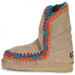 Bon marché ⌛ Chaussures Femme 👍 Boots Mou ESKIMO OVERSTICH Beige / Multicolore ⌛ -Bottines Boutique 22544246 500 D