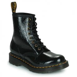 Meilleure affaire 😉 Chaussures Femme ✨ Boots Dr. Martens 1460 DISTRESSED PATENT Noir ✔️