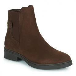 Offres 😀 Chaussures Femme Boots Tommy Hilfiger Coin Suede Flat Boot Marron ❤️