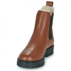Coupon 🤩 Chaussures Femme Boots Tommy Jeans Warmlined Chelsea Boot Cognac ❤️ -Bottines Boutique 22555489 500 C