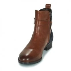 Offres 👏 Chaussures Femme Boots Caprice 25330 Cognac / Bleu 🧨 -Bottines Boutique 22569893 500 C