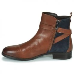 Offres 👏 Chaussures Femme Boots Caprice 25330 Cognac / Bleu 🧨 -Bottines Boutique 22569893 500 D