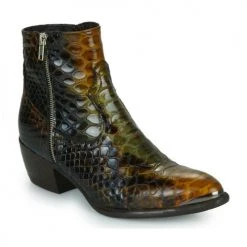 Bon marché 😍 Chaussures Femme Bottines Regard BALE Kaki / Jaune 🧨