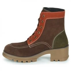 Promo ❤️ Chaussures Femme Bottines Kickers KICK HELLO Marron / Orange 💯 -Bottines Boutique 22587818 500 D