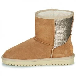 Promo ✔️ Chaussures Femme Boots Pepe jeans DISS WOMAN SHINY Bronze 💯 -Bottines Boutique 22588015 500 D