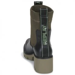 Nouveau ⭐ Chaussures Femme 🎉 Boots Replay VILLAGE CHELSEA Noir / Kaki 🌟 -Bottines Boutique 22651509 500 E