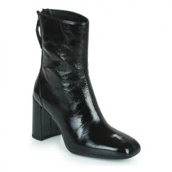 Bon marché 🌟 Chaussures Femme Bottines Unisa UNITY Noir vernis ❤️