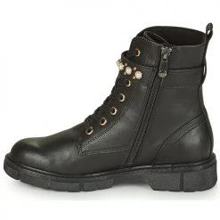 Tout neuf 🎁 Chaussures Femme Boots Marco Tozzi UN Noir / Doré 🧨 -Bottines Boutique 22986002 500 D