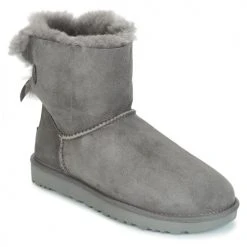 Meilleur prix ✨ Chaussures Femme Boots UGG MINI BAILEY BOW II Gris 🎉